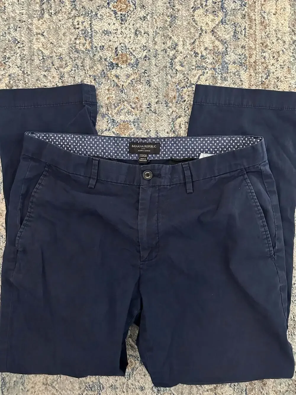 Banana Republic Aiden Chino Pants Navy Blue Size 33x30